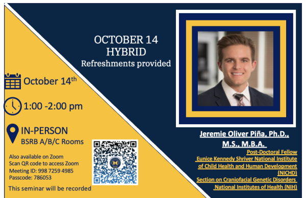 Jeremie Oliver Piña Seminar Flyer