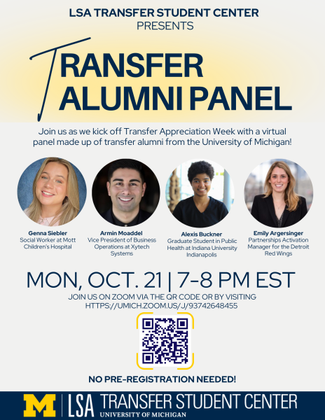 Transfer Alumni Panel Flyer