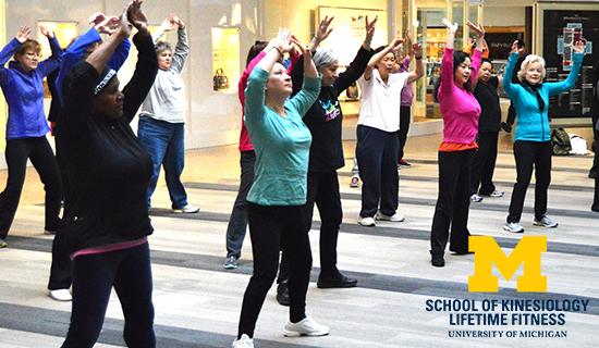 Adult Seniors at a fitness class