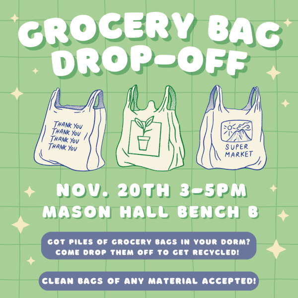 Grocery Bag Drop-Off Nov. 20th 3-5pm Mason Hall Bench B
