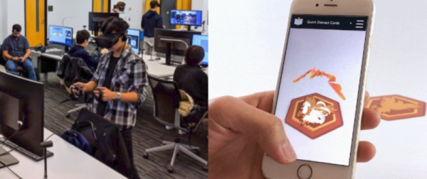 attendees gather to enjoy student-made VR and AR applications