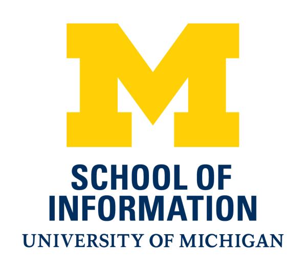 Maize block M above School of Information and University of Michigan