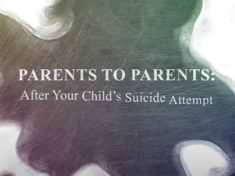 screenshot from the film 'Parents to Parents: After Your Child's Suicide Attempt'