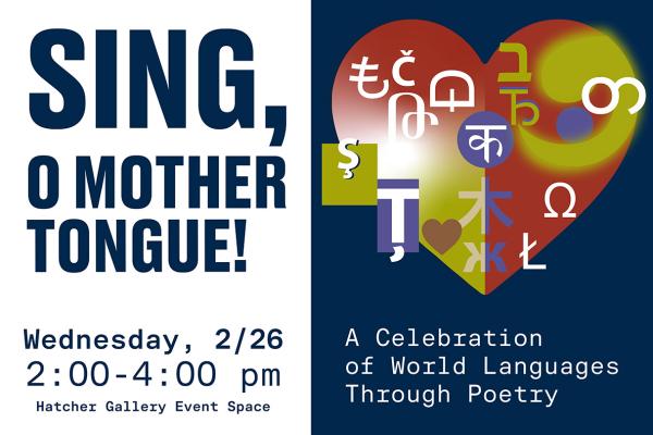 Sing, O Mother Tongue, a celebration of world languages through poetry, designed by Alina Goryaeva.