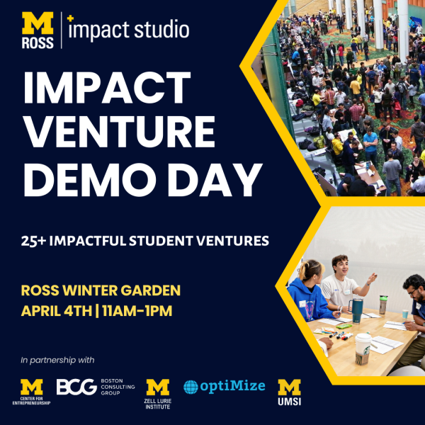 Impact Venture Demo Day, April 4th from 11am-1pm