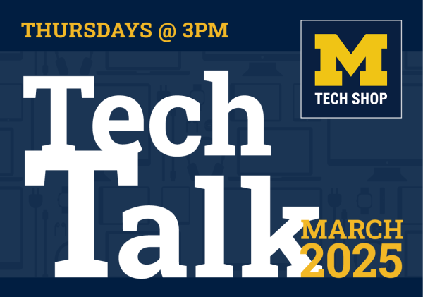 Tech Shop Tech Talk info sessions Thursdays at 3 p m