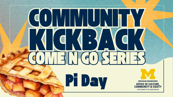 Slice of pie graphic, 2 stars, event title text