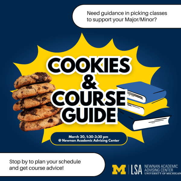 Cookies and Course Guide flyer
