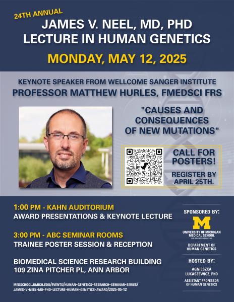 Flyer with image of keynote speaker and information on the lecture