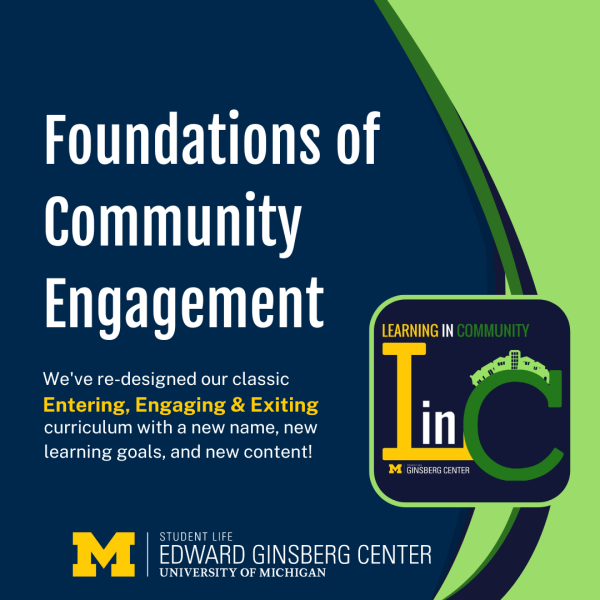Learning in Community graphic (Buildings on top of "C")