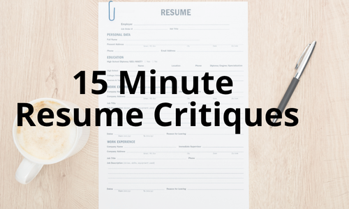 15 Minute Resume Critiques