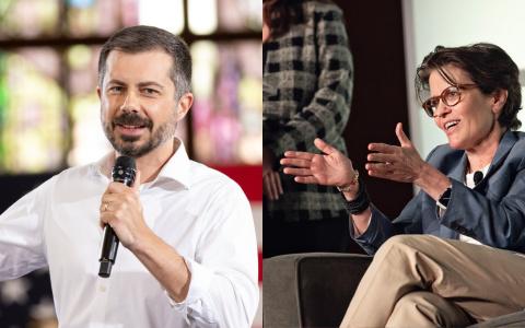 Kara Swisher and Pete Buttigieg