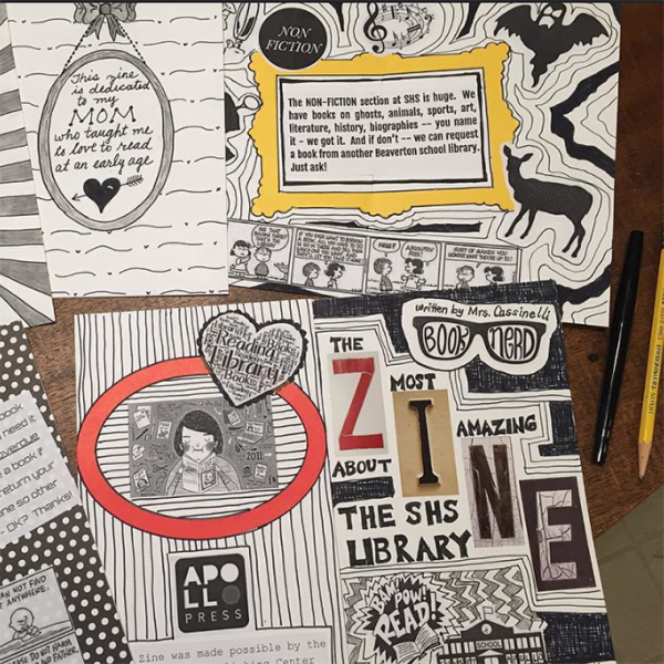 A collage showing examples from zines.