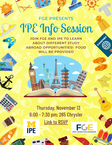 Pictures highlighting different parts of the world with FGE and IPE logos.