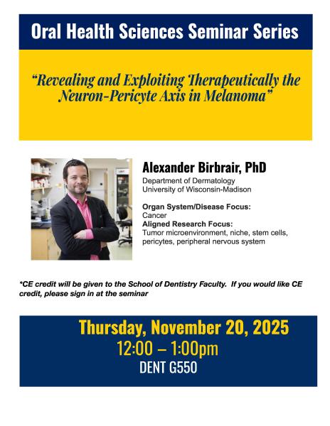 OHS Seminar Series - Dr. Alexander Birbrair