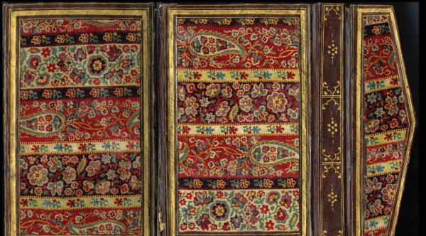 Cut velvet covers on Isl. Ms. 855.