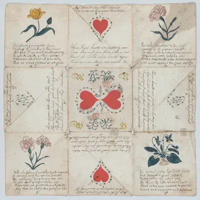 An unfolded pocket puzzle purse