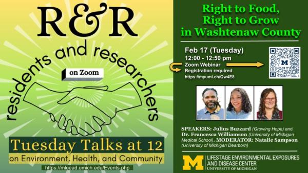 Right to Food, Right to Grow in Washtenaw County (Webinar, 02/17, 12pm) Residents & Researchers Seminar | M-LEEaD Center