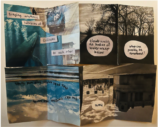 A folded out fanzine with text.