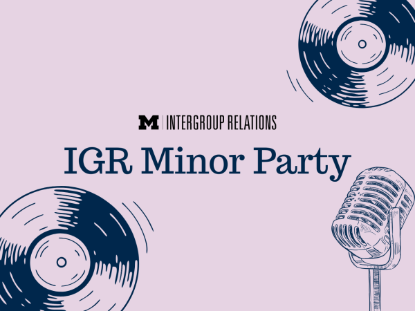 Promotional graphic with music motif and text: "IGR Minor Party"