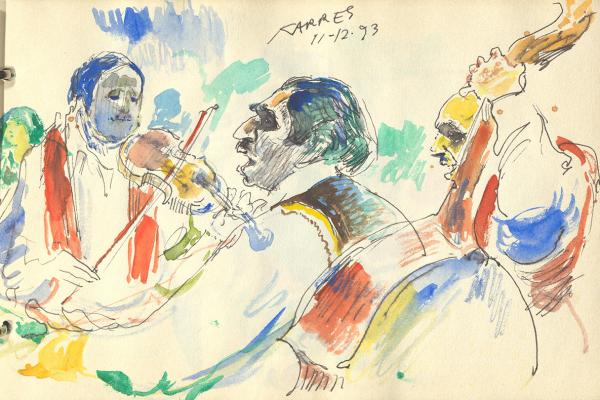 Untitled sketch from Sketchbook #30 by Sam Karres, 1993, Sam Karres Archive, Special Collections Research Center, University of Michigan.