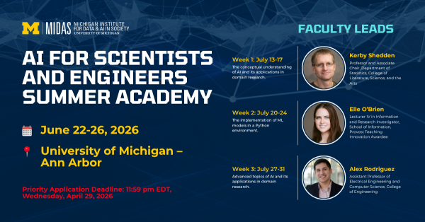 Promotional graphic for the AI for Scientists and Engineers Summer Academy