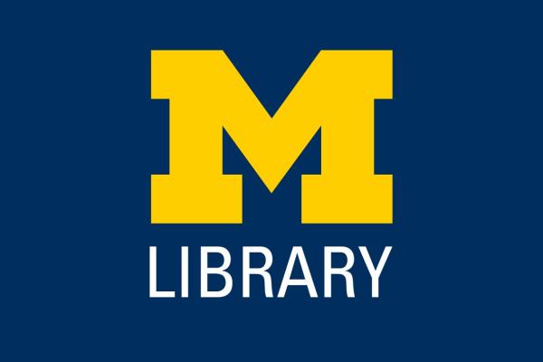 Block M Library logo.