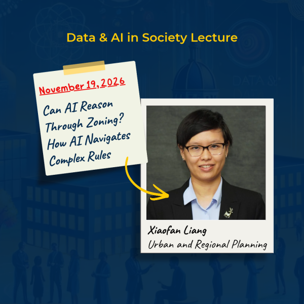 Promotional flyer for Xiaofan Liang's lecture. The graphic features a headshot of Liang.