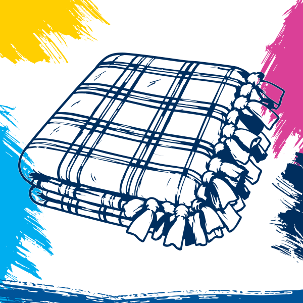 Illustration of a knotted (tie) blanket