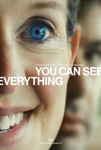 Picture of Elizabeth Holmes with the text "You Can See Everything" over her.