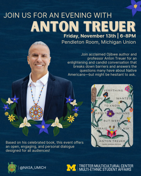 Anton Treuer is pictured with book cover and brief event description.