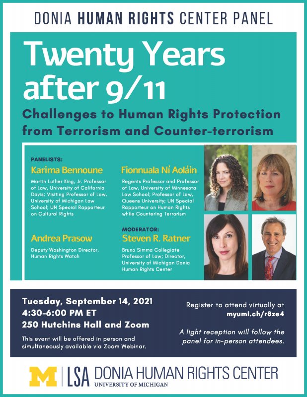 (Expired) Donia Human Rights Center Panel. Twenty Years after 9/11 ...