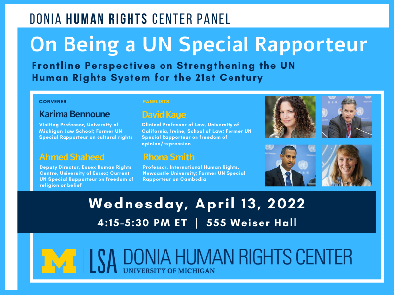 (Expired) Donia Human Rights Center Panel Discussion. On Being a UN ...