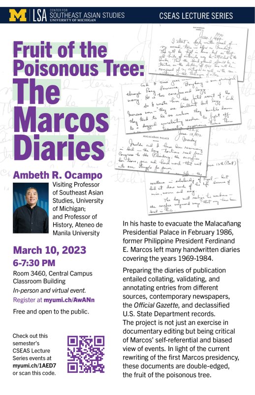(Expired) CSEAS Lecture Series. Fruit of the Poisonous Tree The Marcos