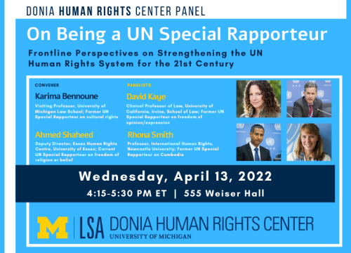 (Expired) Donia Human Rights Center Panel Discussion. On Being a UN ...