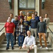 UM Cosmo and Astro groups, pictured in front of Neal Lab--home of LCTP, Fall 2023