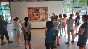 Visitors gathered at Stamps Gallery