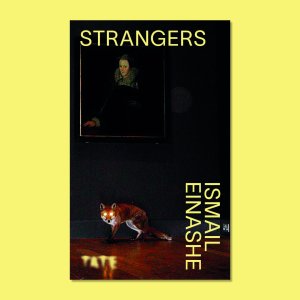 Cover of the book STRANGERS, showing a fox on the floor near a painting of a woman.