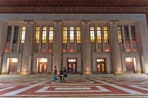 Hill Auditorium at night