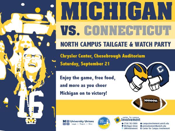 North Campus Tailgate and Watch Party, 9/21/2013 at the Chrysler Center in the C