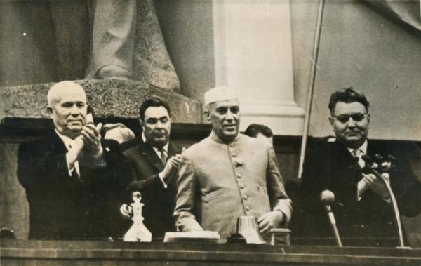 Nehru, Khrushchev, Brezhnev, Moscow 1961