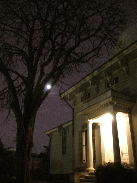 The Moon and Jupiter over the observatory