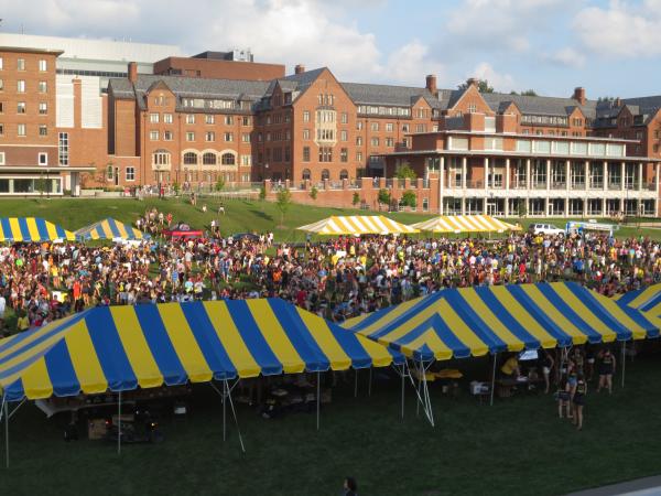 View of Taste of Michigan from Palmer Field bridge