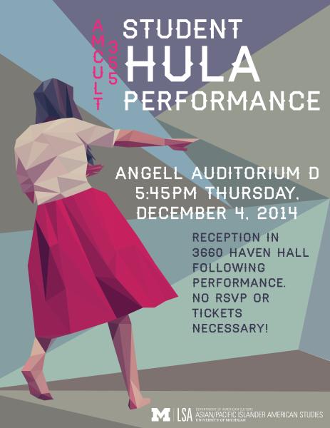 Polygon-based image of hula dancer