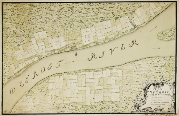 John Montresor, Plan of Detroit, 1764, Courtesy of the William L. Clements Libra