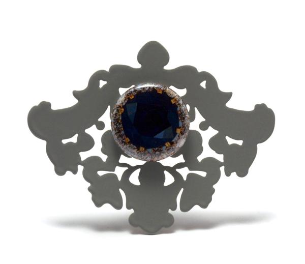 Brooch with Gemstone Button by Ashley Buchanan, photo by Joshua Dudley Greer.
