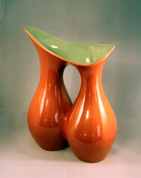 Red Wing Potteries vase #B1433, design by Belle Kogan, from the collection of Be