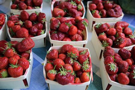strawberries at M Farmers Market