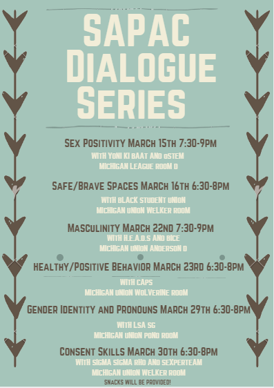 A flyer for the SAPAC Dialogue Series