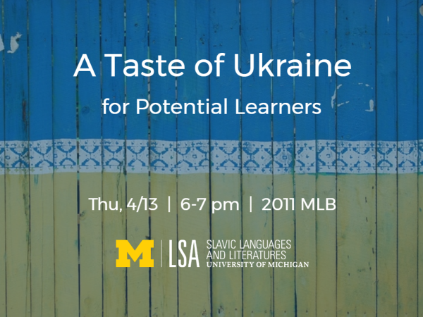 April 13, 2017 6-7 pm 2011 MLB Taste of Ukraine